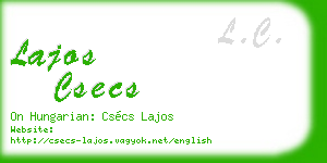 lajos csecs business card